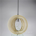 Modern Droplet Shaped Wooden Spiral Design Ceiling Pendant Light Shade